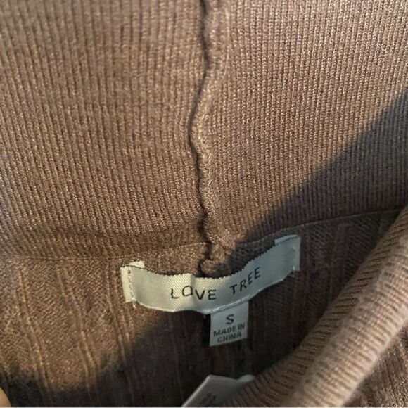 Love Tree Leggings Cable Knit Brown Tan Neutral Casual Trendy - Picture 6 of 8